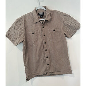 Vintage CC Filson Mens 100% Cotton Shirt Brown Plaid Button Pocket Size S 2192